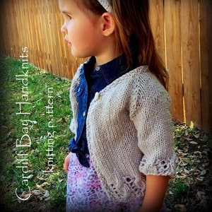 KNITTING PATTERN girls cardigan,cables,knit top down,girls jumper pattern,openwork,spring cardigan,girls,raglan sleeve,flower girl cover up