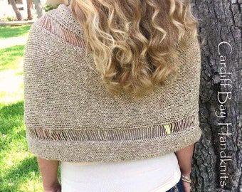 Poncho KNITTING PATTERN women,shoulder wrap knitting pattern,easy to knit poncho,aran weight yarn,beige,neutral,women cover-up,beginner knit