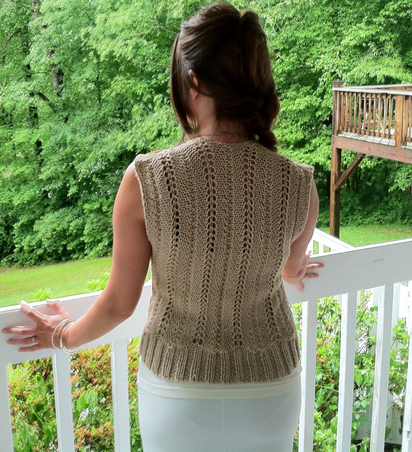 Knitting Pattern Womens Knit Vest,knit Lace Waistcoat,fitted Openwork