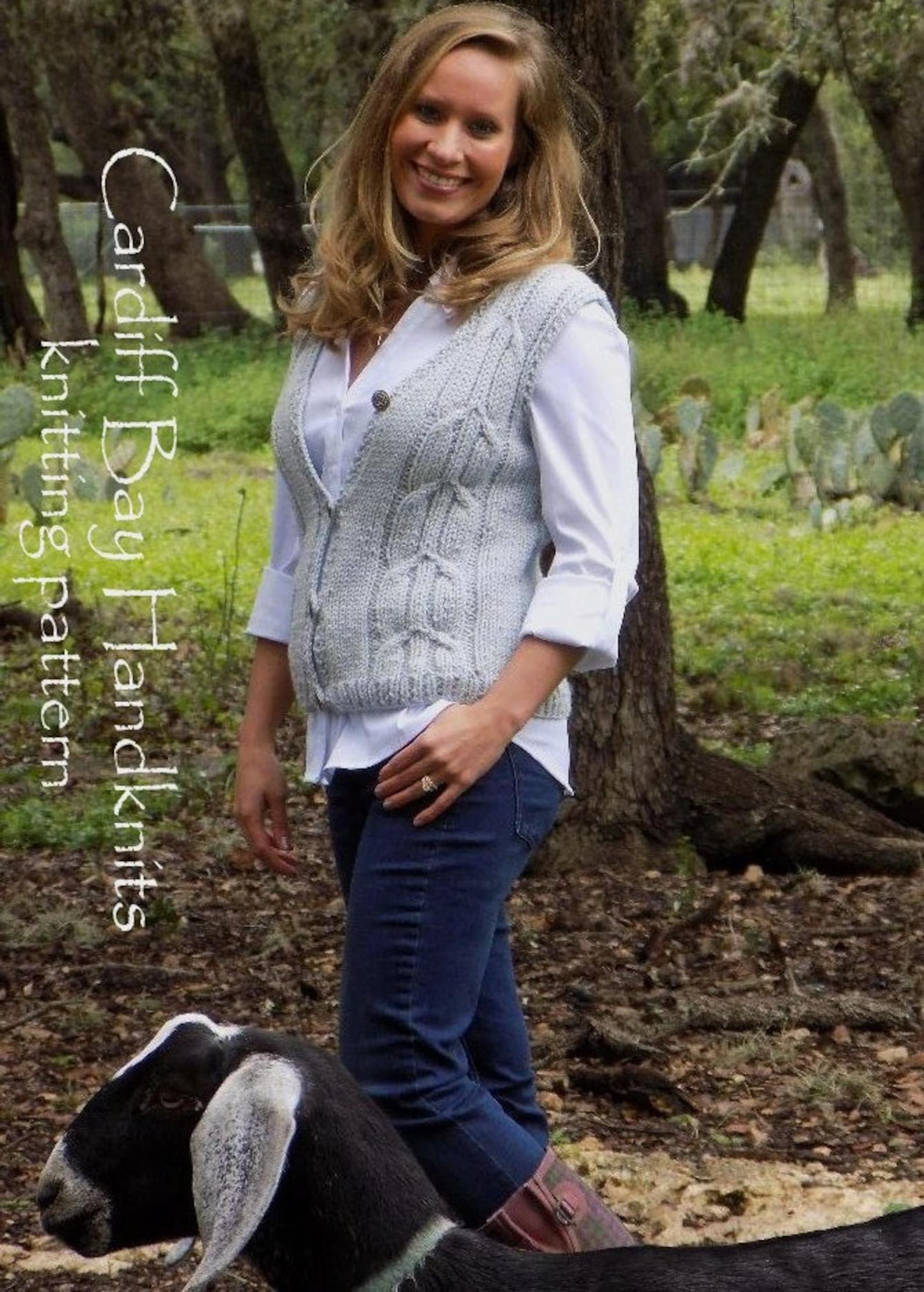 KNITTING PATTERN Womens Vest, Knitting Pattern Waistcoat Women,cables