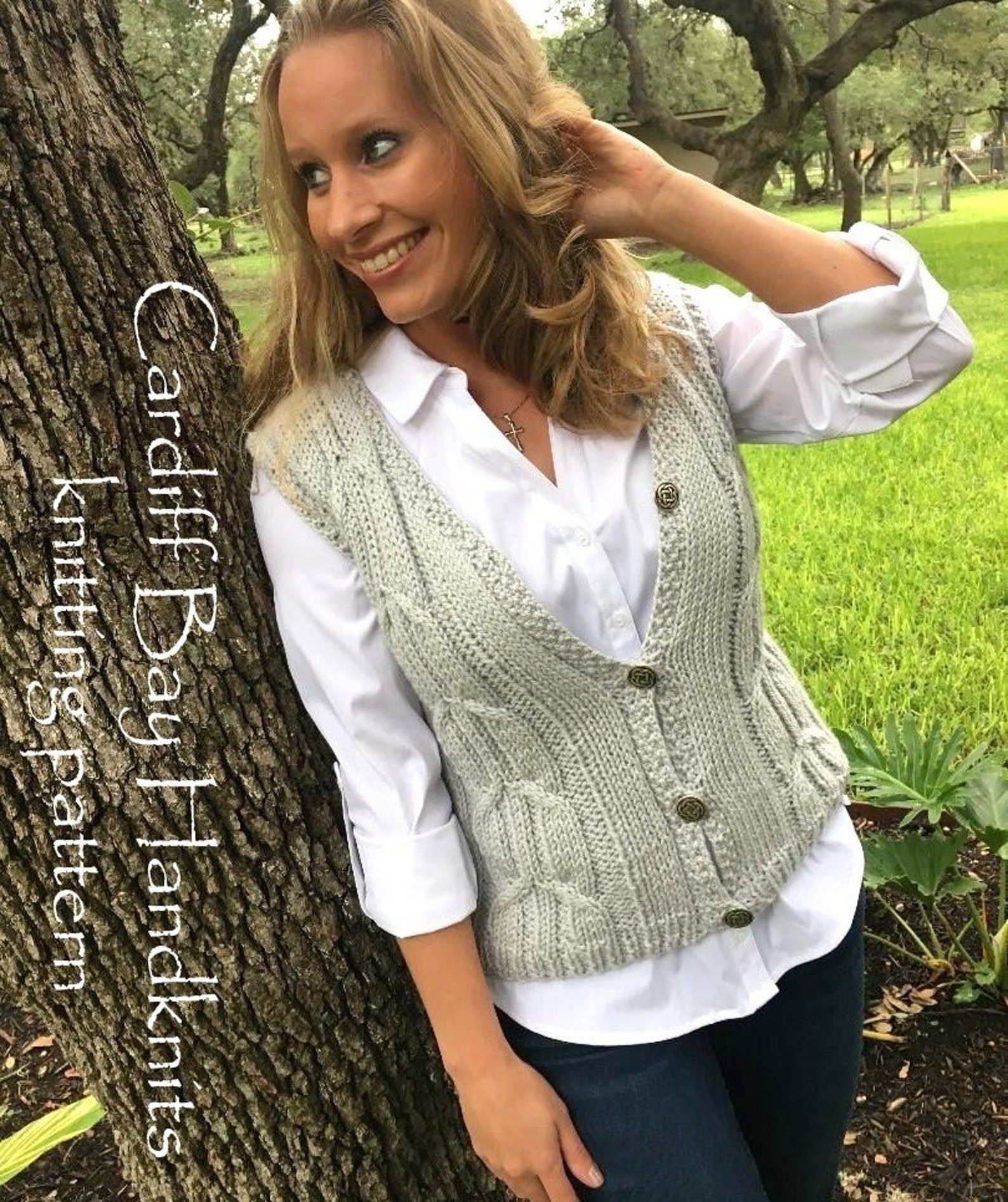 KNITTING PATTERN Womens Vest, Knitting Pattern Waistcoat Women,cables