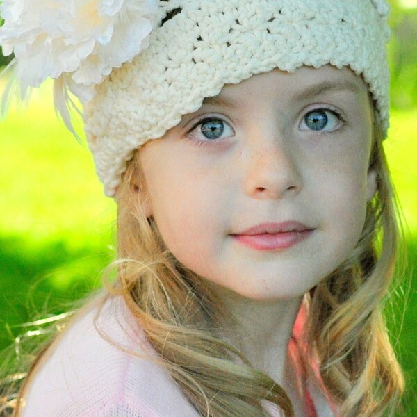 CROCHET PATTERN girls crochet hat,girls,girls crochet beanie,ivory,toddler girls crochet hat,Ella Bella,ivory,cream,summer,cotton,lace,gift