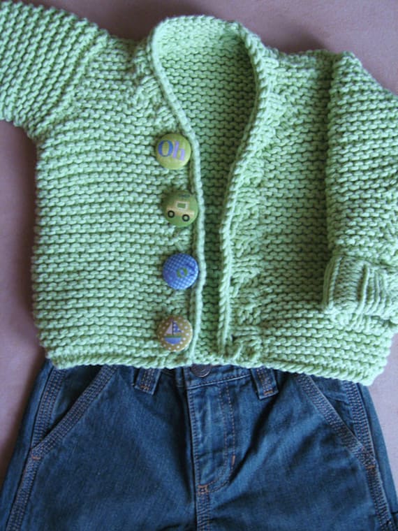 Knitting Pattern Boys Knit Cardigan Boys Knit Jumper Long Sleeve Baby Girl Cardigan Garter Stitch Easy To Knit Baby Sweater Fabric Buttons