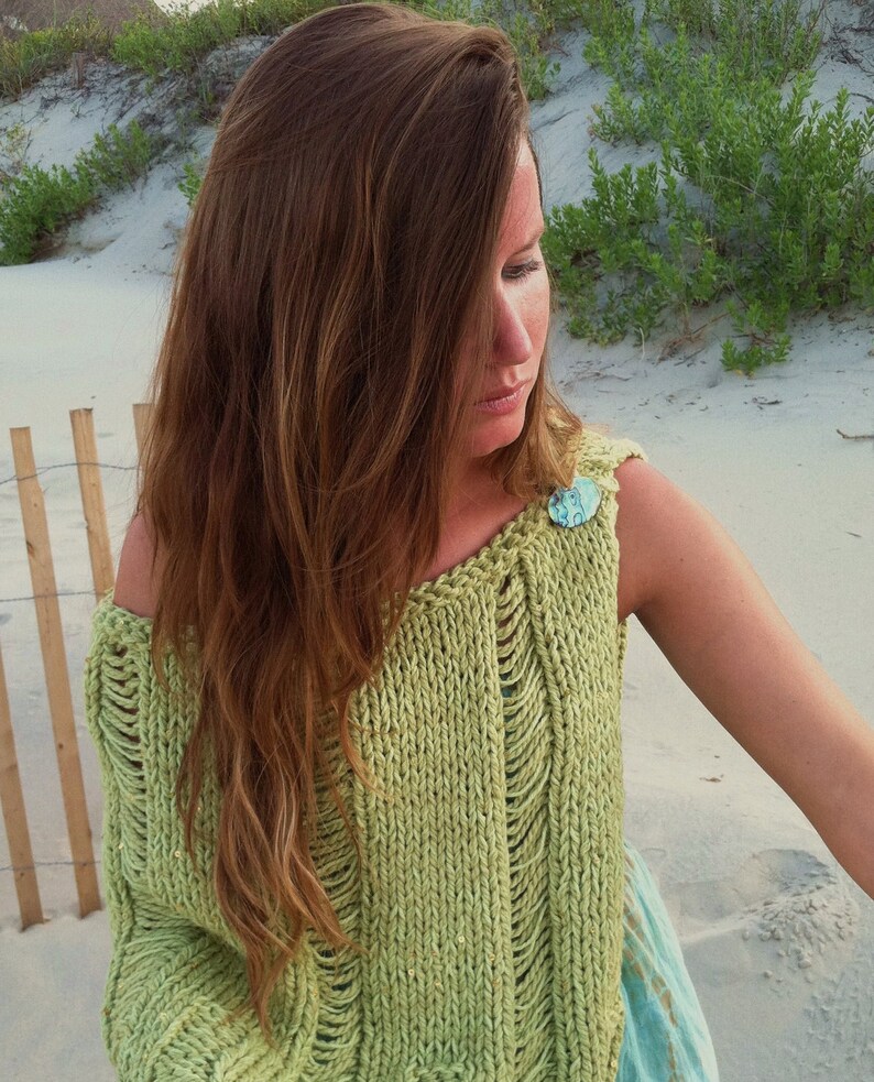 Knitting pattern,knit shoulder wrap,women,easy to knit,swim cover up,drop stitches,open weave capelet, apple green, turquoise, sequins,teens image 4