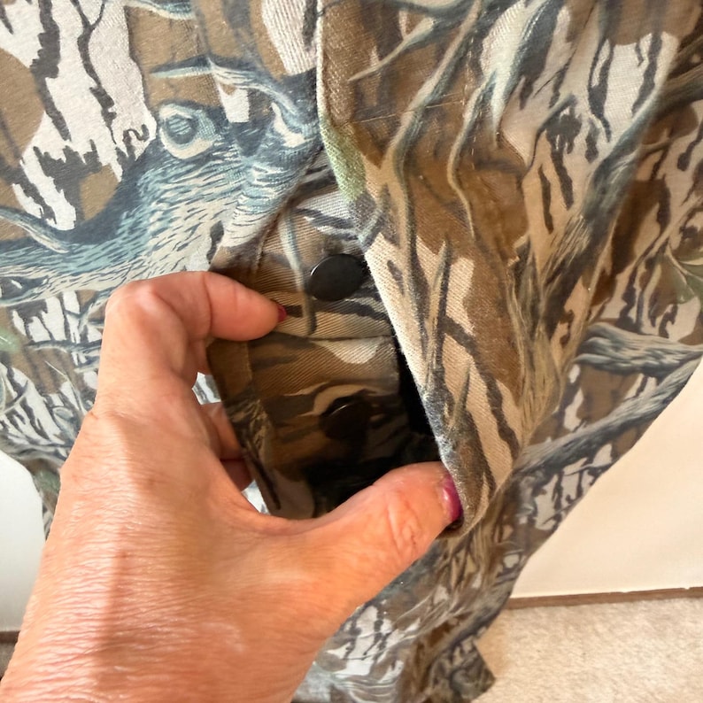 Vintage Mossy Oak Camo Bib salopette pour homme Made in USA chasse pêche écorce image 8