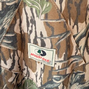 Vintage Mossy Oak Camo Bib salopette pour homme Made in USA chasse pêche écorce image 2