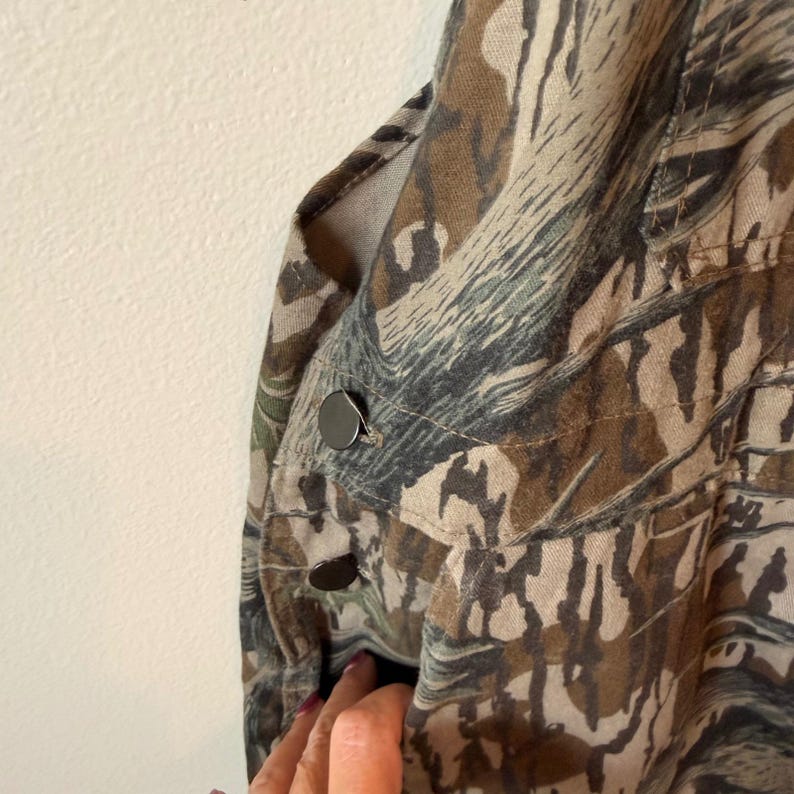 Vintage Mossy Oak Camo Bib salopette pour homme Made in USA chasse pêche écorce image 9