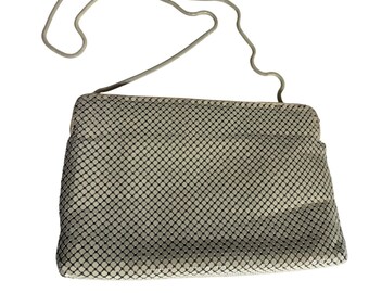 Du Val Vintage Mesh Crossbody Bag Cream Cream Metal Mesh Evening Purse Hong Kong