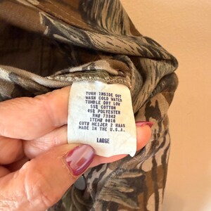 Vintage Mossy Oak Camo Bib salopette pour homme Made in USA chasse pêche écorce image 3