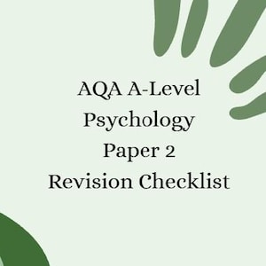 AQA A-Level Psychologie Prüfung 2 Checkliste zur Wiederholung | Lerntracker (PDF-Download)