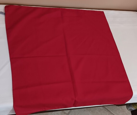 Sheer, Square, Solid Red Scarf. Polyester - image 1