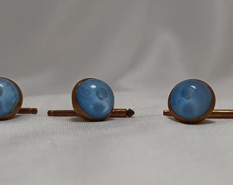 Sky blue shirt studs, set of five
