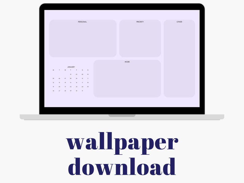 2026 Desktop Wallpaper Organizer Customizable Canva Template Monthly ...