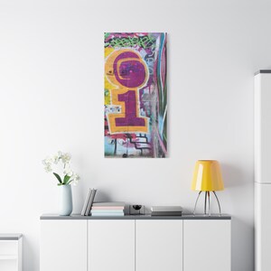 Vibrant Urban Canvas Print, Graffiti Wall Art Decor, Modern Home Studio Decoration, Unique Gift for Art Lovers, Colorful Street Art Piece