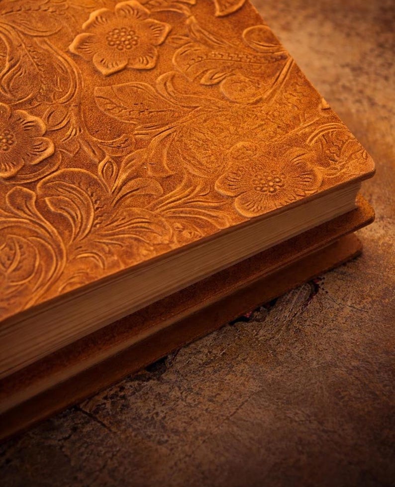Leather Grimoire – 400 Pages • Hand-Sewn Binding • Embossed Cover image 5