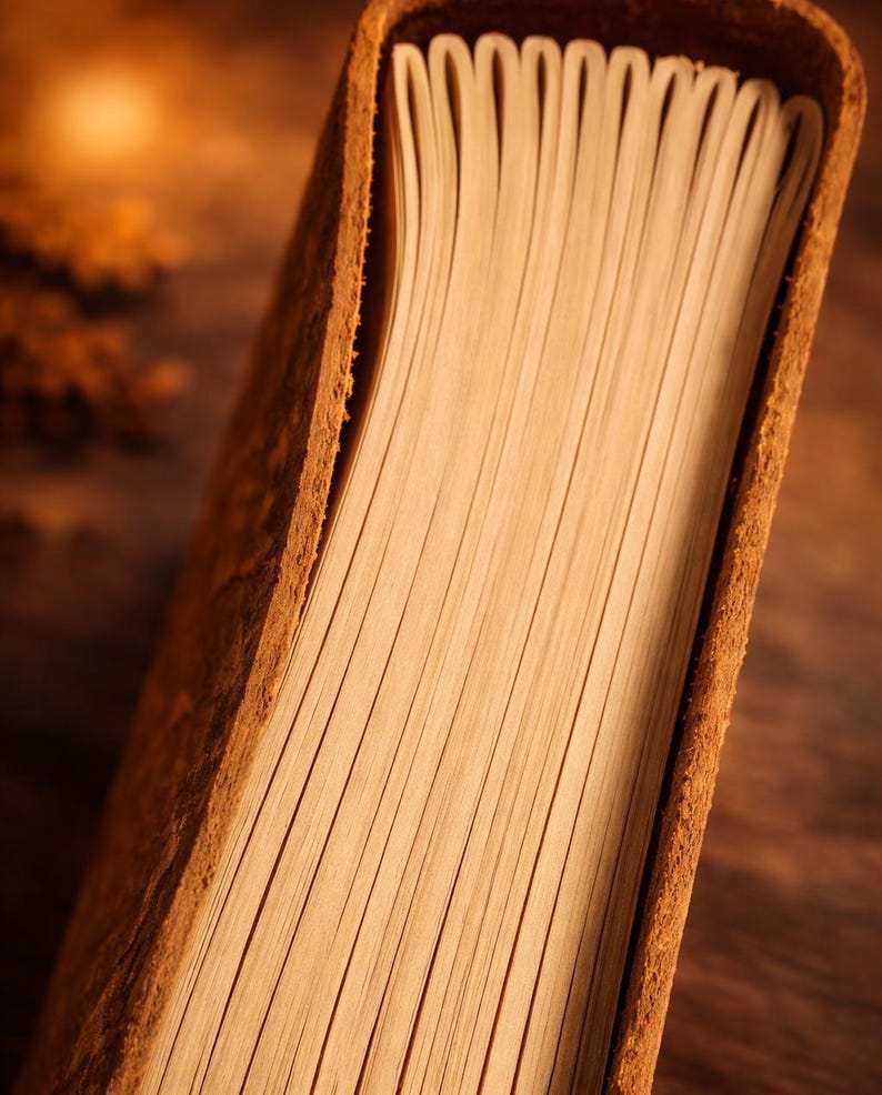 Leather Grimoire – 400 Pages • Hand-Sewn Binding • Embossed Cover image 6