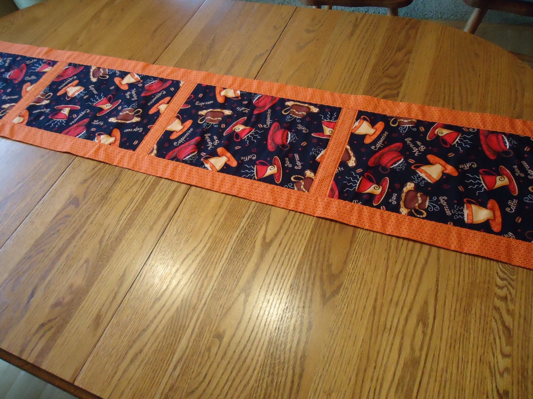 Coffee Cup Table Runner Etsy