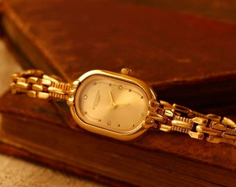 Benutzerdefinierte Vintage Gold Damenuhr Armband, elegante Edelstein Uhr Armband, handgemachte Armbanduhr Geschenk