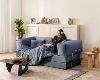Divano letto moderno a 2 posti con trapunta: divano letto compatto