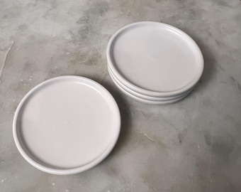 Vintage White Ceramic Butter Pats — Set of 4