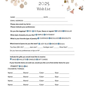 2025 Boutique Wish List