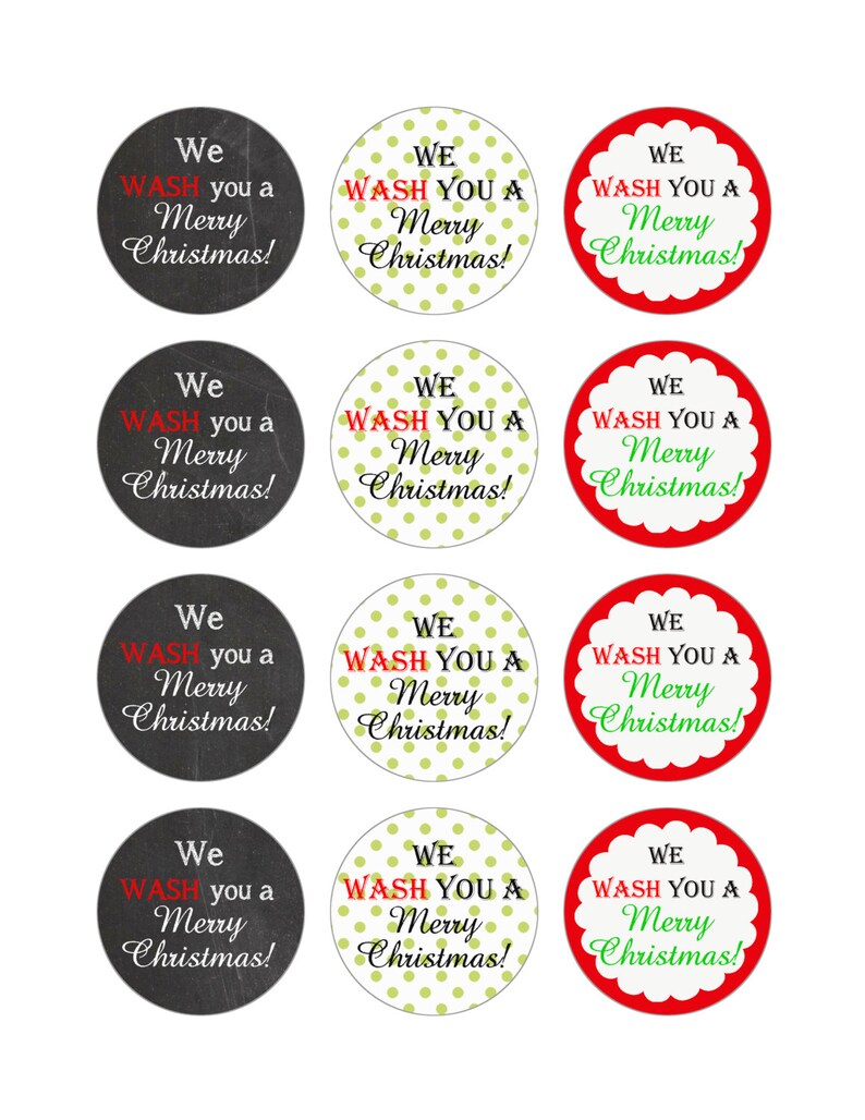 We Wash You A Merry Christmas Gift Tags 