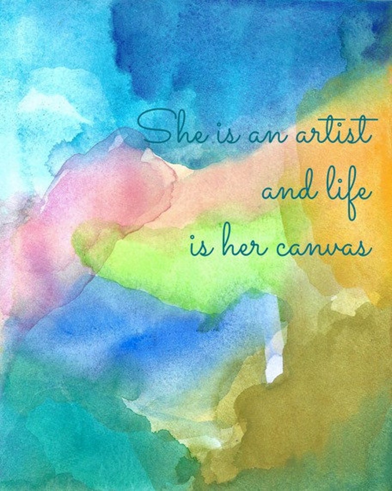 Inspirational Quote Art Watercolor She Is An Artist Etsy