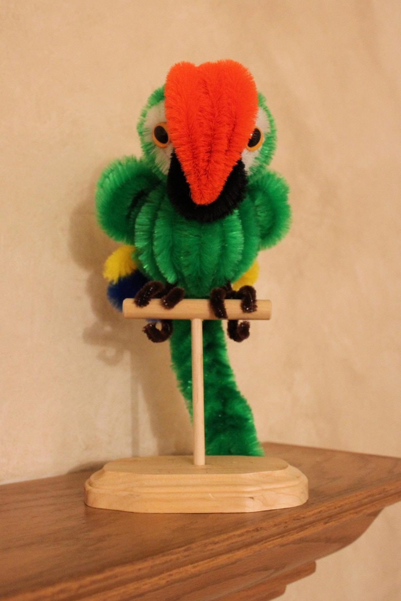 Chenille Parrot Emerald Green image 3