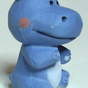 Vintage Hand Painted Plastic Hippo