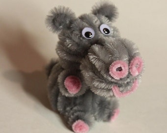 Chenille Hippo - Gray