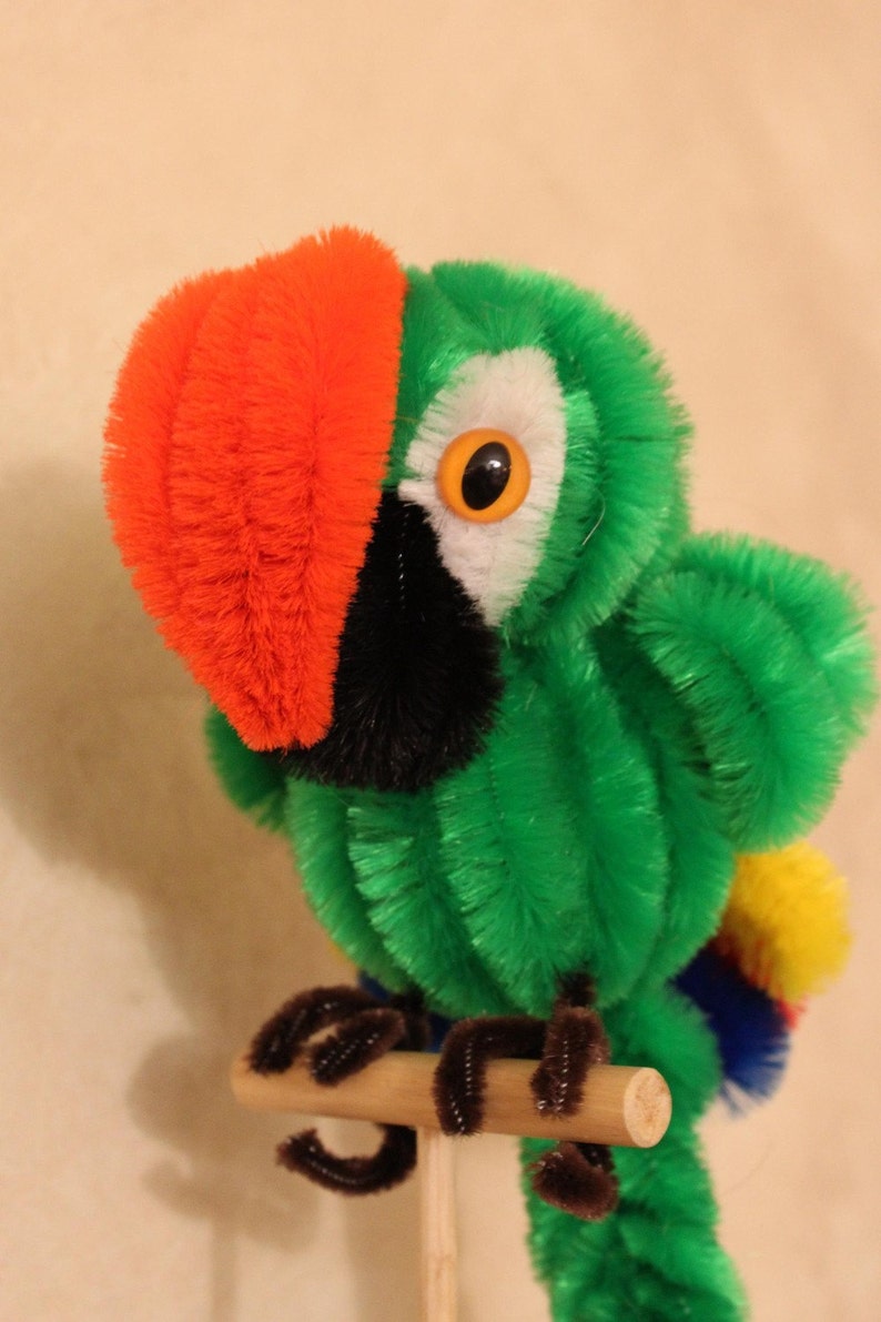 Chenille Parrot Emerald Green image 1