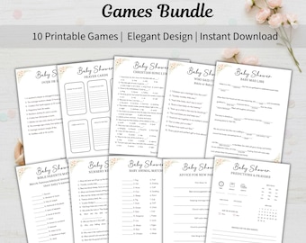 Christliches Babypartyspiele-Bundle mit Bibelspielen, Gebetskarten, Vorschlägen, Tipps, Mad Libs und Over or Under (Instant Download)