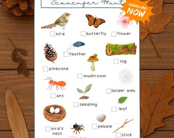 Schnitzeljagd: Outdoor Camping Spiel, Druckbare Aktivität (PDF Download)