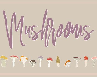 Hand Drawn Mushroom Clipart: Vector Illustrations for Your Creations + PNG/Canva Suitable