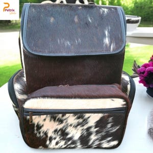 Real Cowhide Backpack Bag, Cowhide Bag, Leather Backpack Bag, Cowskin Travel Bag, Cowhide Diaper Backpack Bag, Cowhide Shoulder Bag, Gift