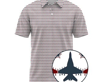 Vliegtuig poloshirt, USA vlag jet golfpolo, militaire luchtvaart shirt, patriottische pilootpolo, 4 juli shirt, cadeau voor piloot mannen
