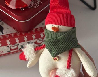 Muñeco de nieve de peluche personalizado: Árbol de Navidad de fieltro, adorno de muñeco de nieve hecho a mano, decoración para el árbol de Navidad