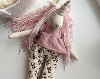 Unicornio de peluche personalizado: muñeca de tela, regalo para baby shower