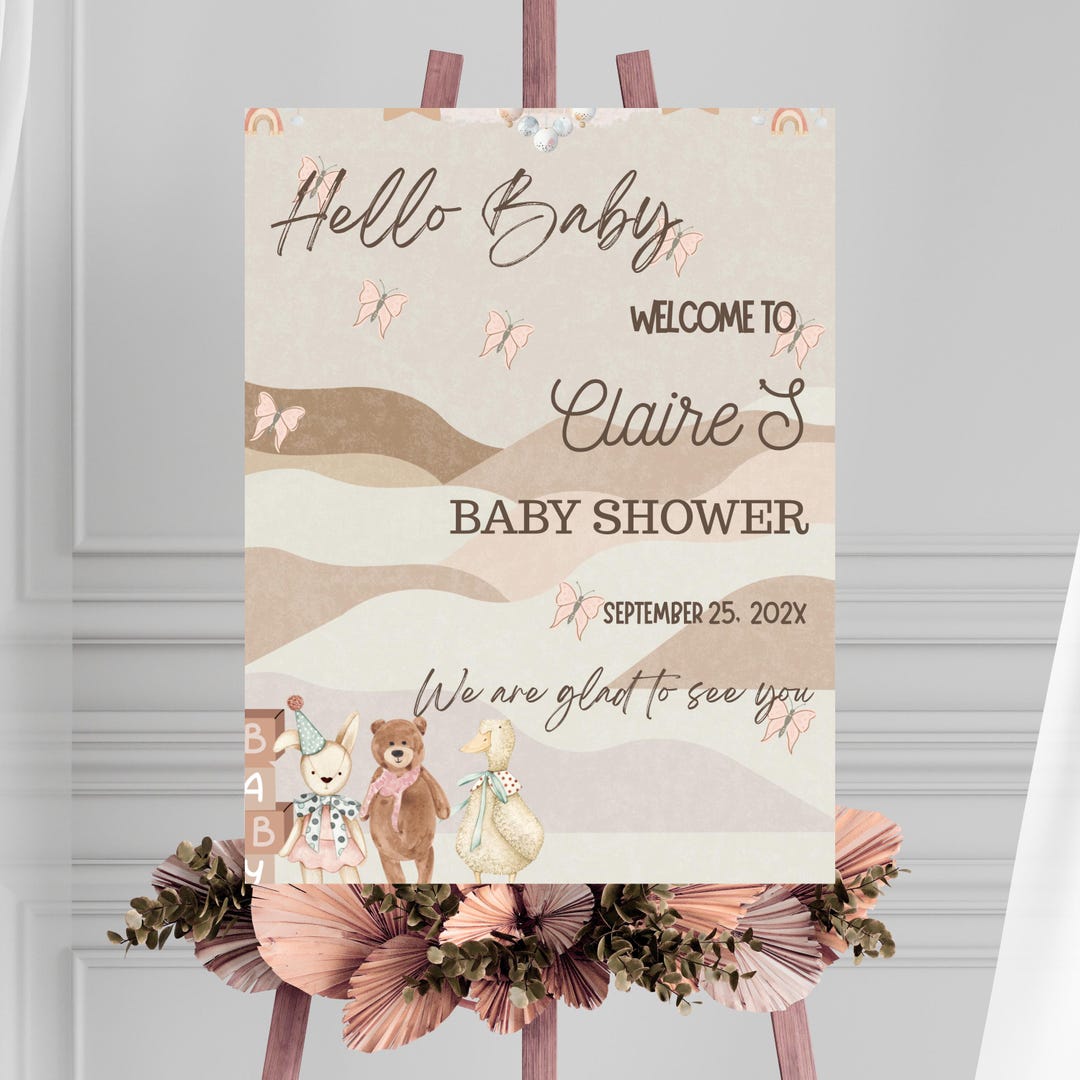 Neutral Baby Shower Welcome Sign | Gender Neutral Printable Baby Shower ...