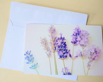 Lavender Flower Image Blank Greetings Card