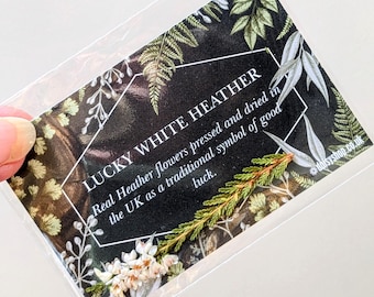 Pressed Lucky Heather Sprig: Good Luck Charm for Weddings or Exams | UK Grown