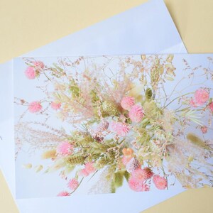 Pink Dried Flowers Photo Blank Greetings Card