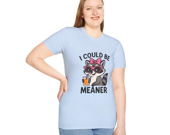 Funny Cat & Raccoon Graphic T-Shirt: Animal Lover Tee