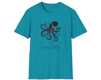 Stay Salty Octopus T-Shirt: Unisex Marine Life Graphic Tee