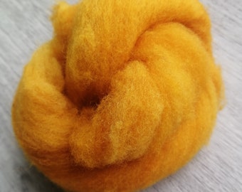 Needle Felting Honey Mustard Wool Hand Dyed Roving