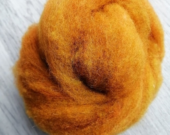 Needle Felting Tobacco Leaf wool Hand Dyed Roving