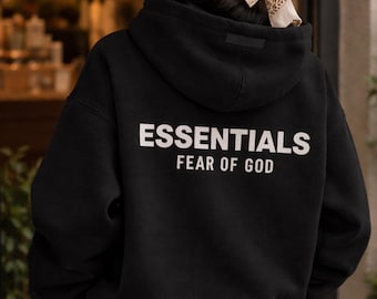 Essentials Fear of God Hoodie – Minimal Streetwear Pullover, Oversized Fleece Sweatshirt