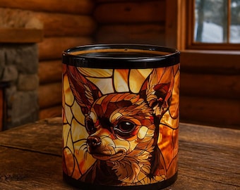 Stained Glass Chihuahua Coffee Mug: Dog Lover Gift