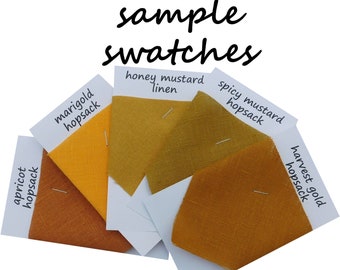 Golden yellow fabric swatches honey mustard, harvest, and more you choose