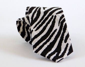 Men/'s Zebra animal print Black Regular Necktie and Handkerchief 9 colors for Formal Occasions